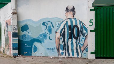 Jose Luis Sanchez anısına yapılmış bir resim. Banfield futbol stadyumunun 5 numaralı kapısının yanına boyanmış.