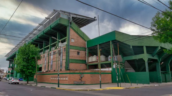 Vista Frontal Del Estadio Fútbol Florencio Sola Casa Club Atlético —  Fotos de Stock