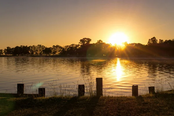 Alba Accanto Lago Lobos Buenos Aires Preso Una Mattina Primavera — Foto Stock