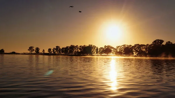 Alba Accanto Lago Lobos Buenos Aires Preso Una Mattina Primavera — Foto Stock