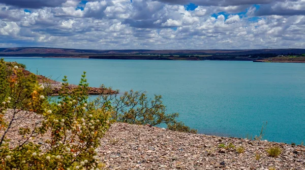 Paisaje Chocon Provincia Neuquén Argentina Tomado Cálido Día Verano Desde — Foto de Stock