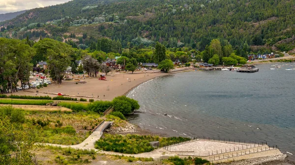 San Martin Los Andes Kisváros Tájképe Domb Tetejéről Készült — Stock Fotó