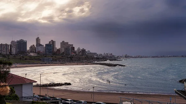 Paisagem Mar Del Plata Buenos Aires Argentina Tomado Uma Tarde — Fotografia de Stock