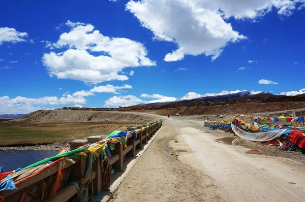 Ground Rural Road Big Blue Sky — Stock Photo, Image