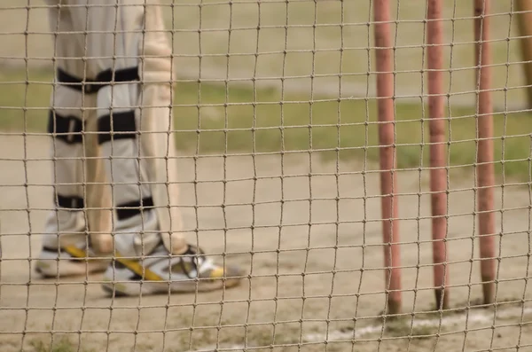 Cricket net praktijk. — Stockfoto