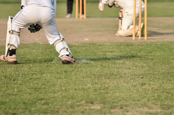 Boys playing cricket