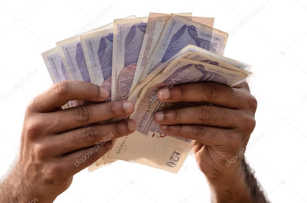 Businessman counting money