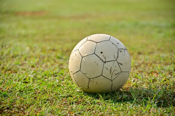 Soccer Ball Green Grass Soccer Field — Stock Photo, Image