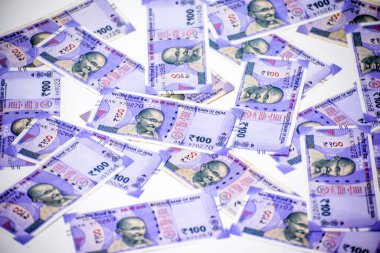 Hindistan 100 rupisi beyaz arka planda..