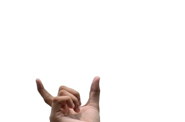 Leerraum mit zwei Fingern halten — Stockfoto