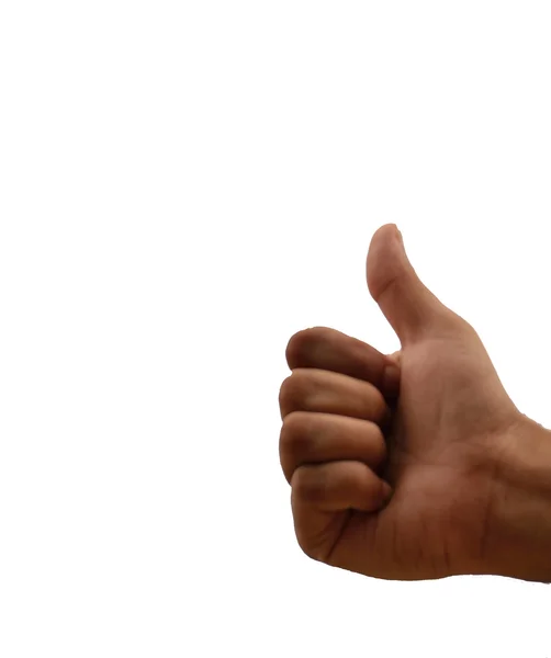Mão humana mostrando polegares para cima símbolo — Fotografia de Stock