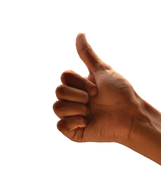 Human hand showing thumbs up symbol — Stock Photo, Image