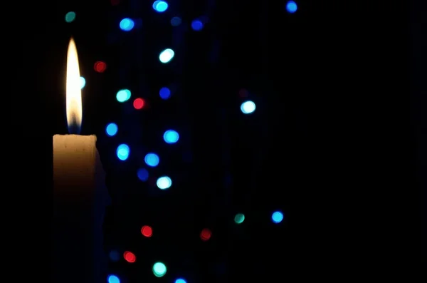 With Burning Candle — Stock Photo, Image