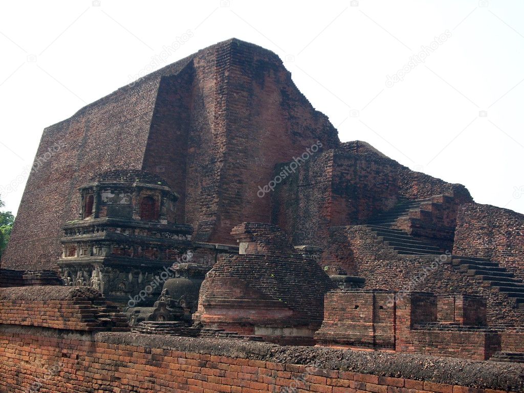 The ruins of Nalanda in Bihar, India are the remains of a Buddhist monastery and university. One of the most extensive ancient Buddhist sites.