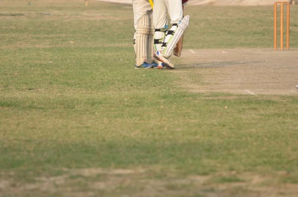 Jogo de críquete jogando — Fotografia de Stock