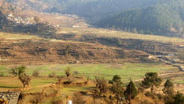 Bir dağ köyünün tarım arazisi