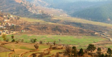 Bir dağ köyünün tarım arazisi