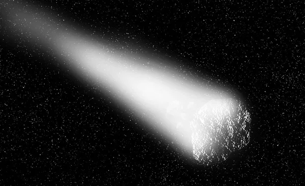 Asteroid am schwarzen Himmel — Stockfoto