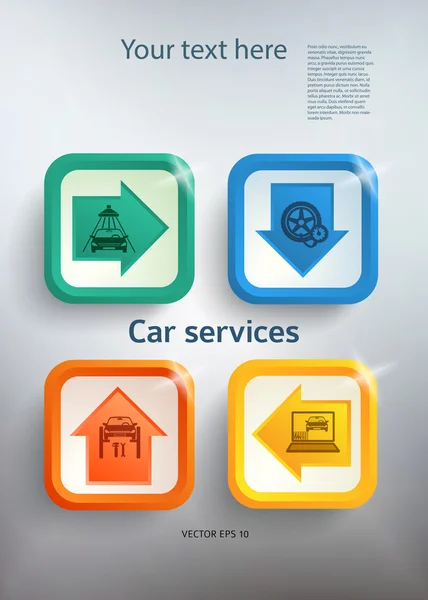 Car repair service business management pattern A4 flyer — 图库矢量图片