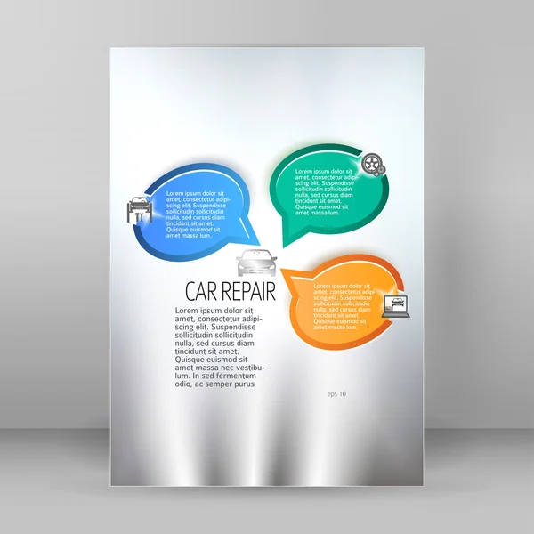 Servicio de reparación de automóviles folleto A4 diseño del folleto — Vector de stock