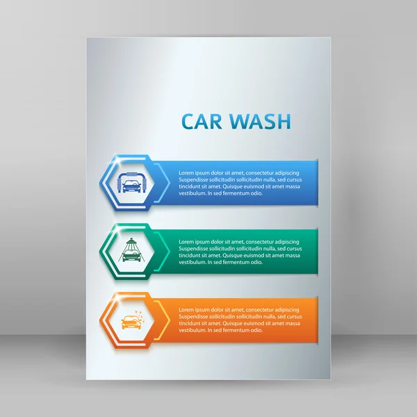 Carwash folleto formato A4 páginas de diseño de folletos — Vector de stock