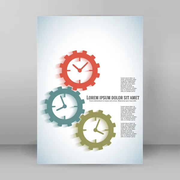 时间线齿轮的概念 A4 手册版面 — 图库矢量图片
