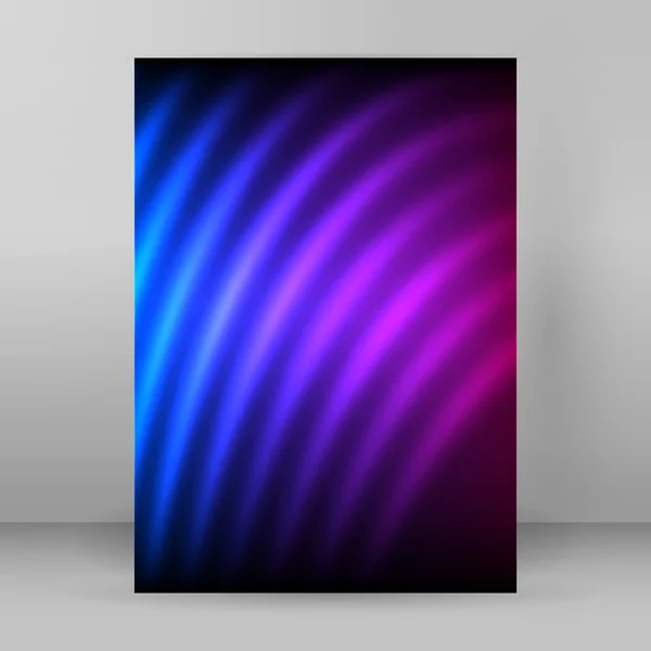 Glow curved lines purple background magazine format A4 — Stockvector