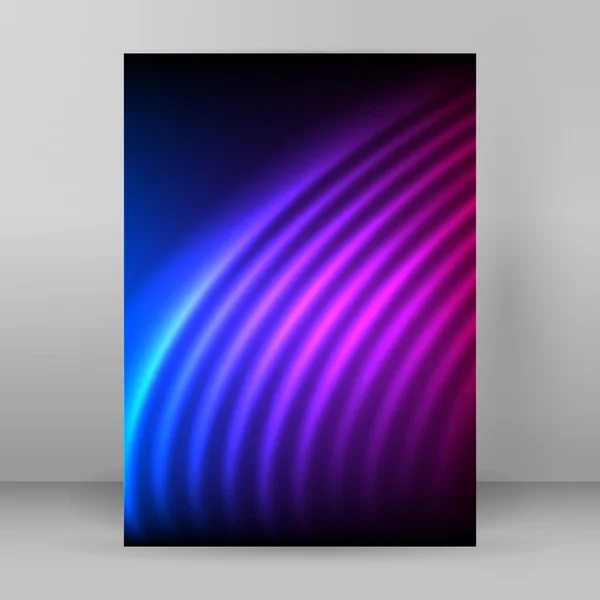 輝く曲線紫色の背景マガジンフォーマットA4 — ストックベクタ
