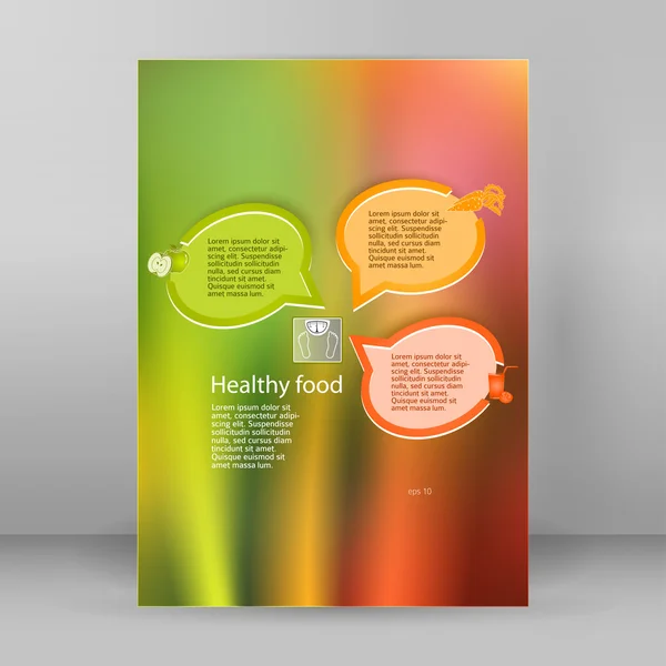 Folheto alimentar saudável A4 layout brochura — Vetor de Stock