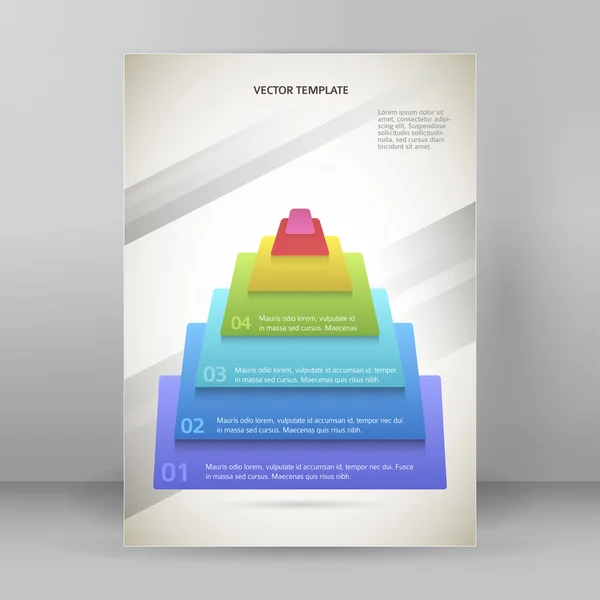 Pirámide negocio estilo infografías informe presentación plantilla — Vector de stock