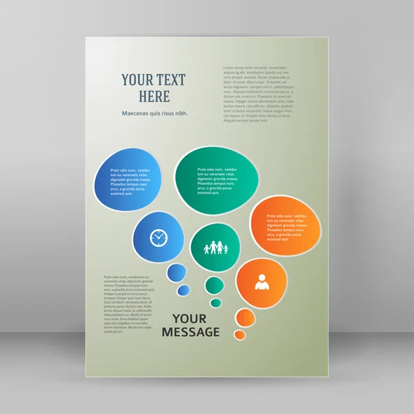 Informe infografías presentación formato A4 folleto diseño páginas — Vector de stock