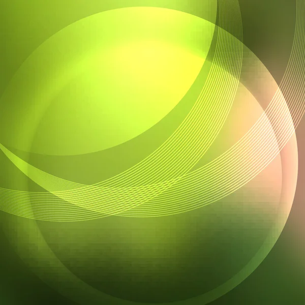 Weicher grüner Hintergrund überlagert Form folgende Linien — Stockvektor