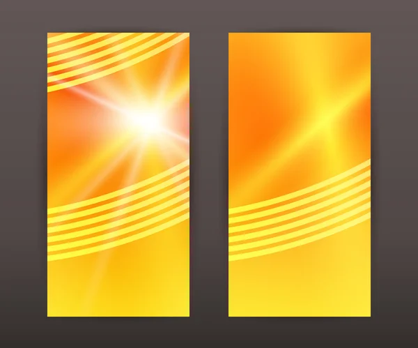 Sun Star verticale banner set terug voorkant presentatie folder — Stockvector