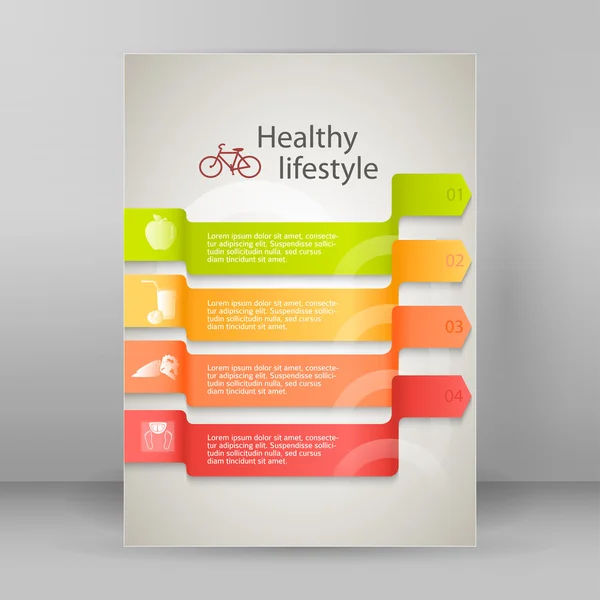 Template flyer A4 brochure layout healthy lifestyle — Stock Vector