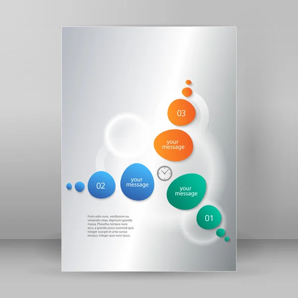 Tiempo negocios estilo infografías informe presentación plantilla A4 — Vector de stock