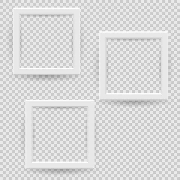 透明背景に影のある長方形の画像フレームデザイン要素を提示します 隔離されたきれいなブランク上の3Dボードバナー壁 ベクターイラストEps 10写真 テキスト — ストックベクタ