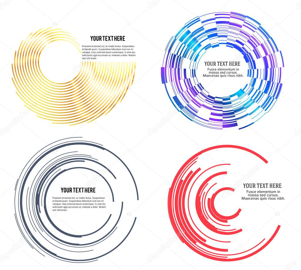 Design elements. Ring circle elegant frame border. Abstract Circular logo element on white background isolated. Creative art. Vector illustration EPS 10 digital for promotion new product