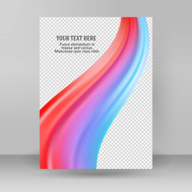 Modern renkli akış posteri. Gökkuşağı rengindeki dalga sıvısı arka planı yansıtır. Tasarım projen için sanat tasarımı. Vektör illüstrasyonu EPS10 veya kitapçık düzeni, sağlık broşürü, haber bülteni