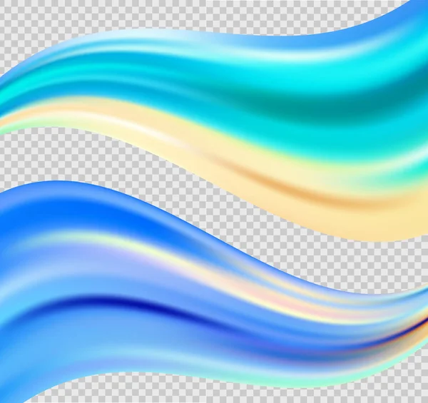 Modernes Buntes Flow Poster Wave Liquid Form Regenbogenfarbe Reflektiert Flare — Stockvektor