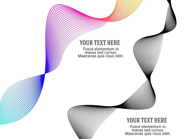 Eléments Design Vague Nombreuses Lignes Scintillantes Rayures Ondulées Verticales Abstraites — Image vectorielle