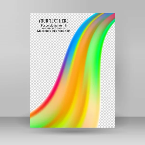 现代彩色流动海报 彩虹色的波状液体能反射耀斑背景 为你的设计项目设计艺术设计 病媒说明Eps10或小册子布局 健康传单 — 图库矢量图片