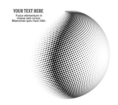 Tasarım ögeleri sembolü Düzenlenebilir simge - Yarım ton daireler, yarım ton nokta deseni beyaz arkaplan. Vektör illüstrasyonunda teknoloji ve elektronik için siyah soyut rastgele noktalar 10 kare yer alıyor