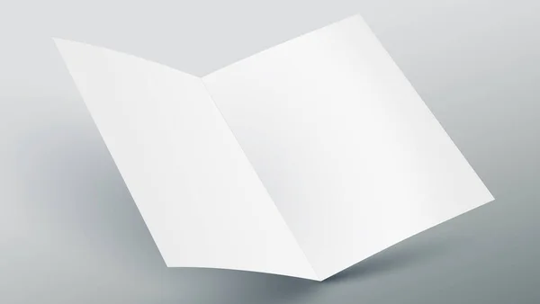 Modelo Apresentação Elementos Design Folheto Branco Papel Página Aberta Com — Vetor de Stock