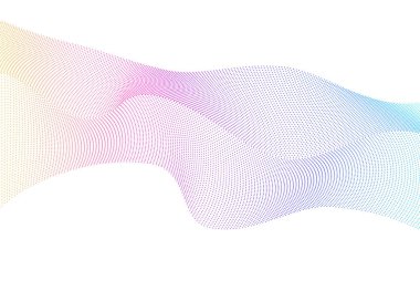 Tasarım elemanları. Bir sürü mor çizgi çemberi dalgası. Beyaz arka planda soyut dalgalı çizgiler izole edildi. Vektör illüstrasyon EPS 10. Harmanlama Aracı kullanılarak oluşturulan çizgilerle renkli dalgalar