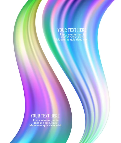 Moderno Cartel Flujo Colorido Onda Forma Líquida Color Arco Iris — Archivo Imágenes Vectoriales