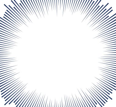 Reklam broşürü tasarım elemanları. Mavi arkaplan, zarif grafik güneş çiçeği merkezden parlak ışık ışınları.