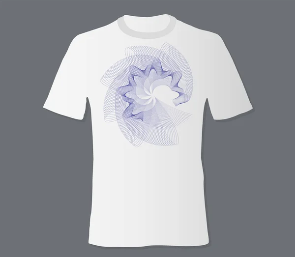 Realistyczny Shirt Makieta Druku Abstrakcyjny Geometryczny Wzór Monohrome Czarnym Tle — Wektor stockowy