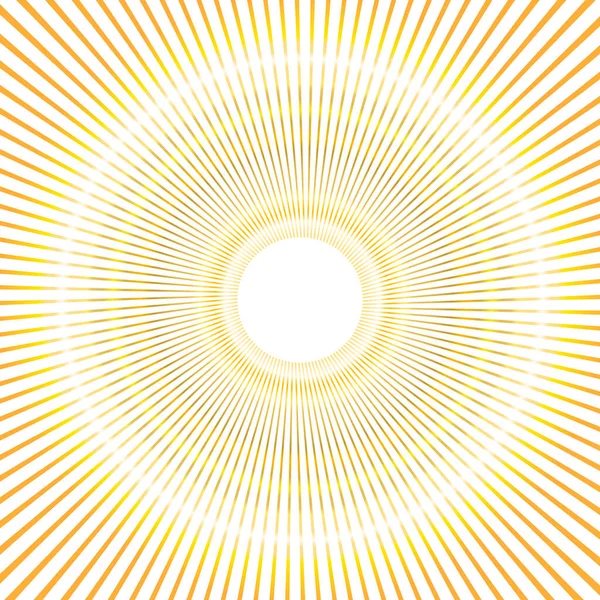 Zomer Gouden Gele Schijf Achtergrond Met Stralen Zon Licht Barsten — Stockvector