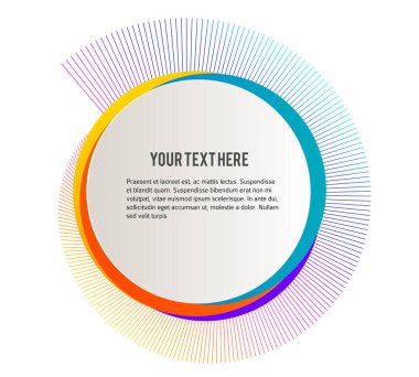 Boş şablon, beyaz arkaplan ve çizgi çemberi halkası ile bulanık gradyan etiketle