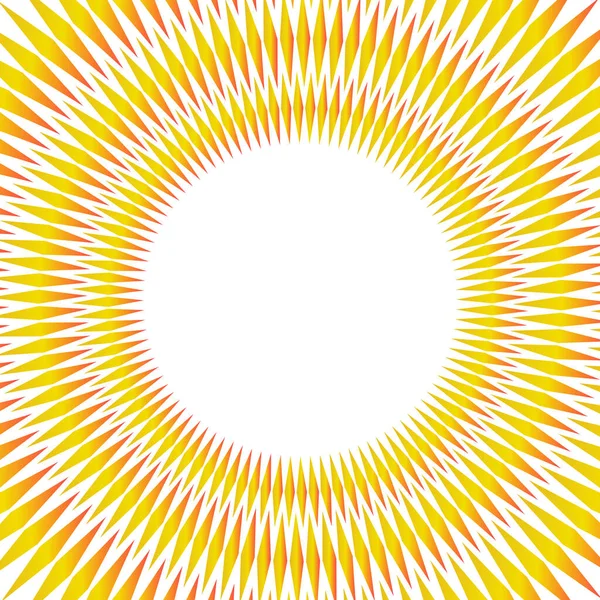 Літній Золотий Жовтий Диск Променями Сонячного Світла Вибухнув Гаряча Пробілом — стоковий вектор
